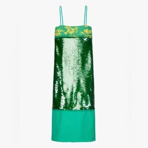 ZARA GREEN MIXED SEQUIN DRESS LIMITED EDITION